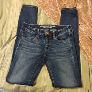 American Eagle Outfitters Women's Dark Blue Skinny Jeans